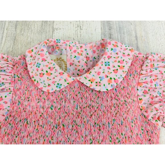 The Beaufort Bonnet Company Dottie Hart Smocked Dress Fall Fest Floral Girls 7 - Picture 4 of 11